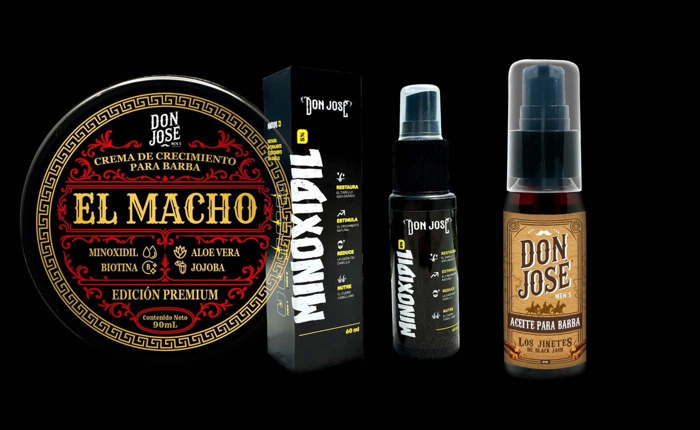 El Macho, El Jefe y Minoxidil 5 % de Don José